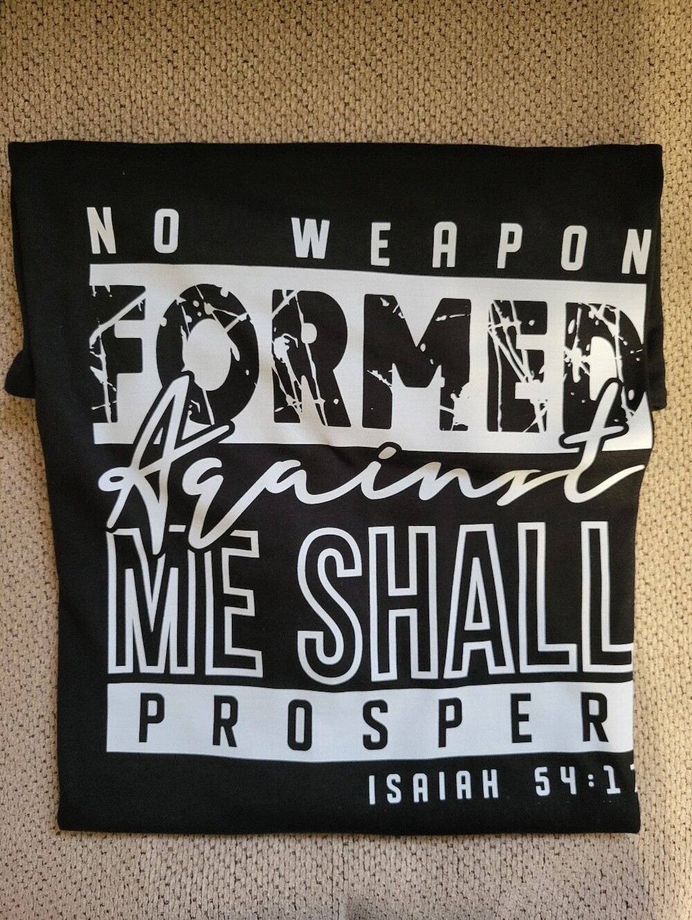 Bella Canvas Black Graphic Tee with White Scripture Print